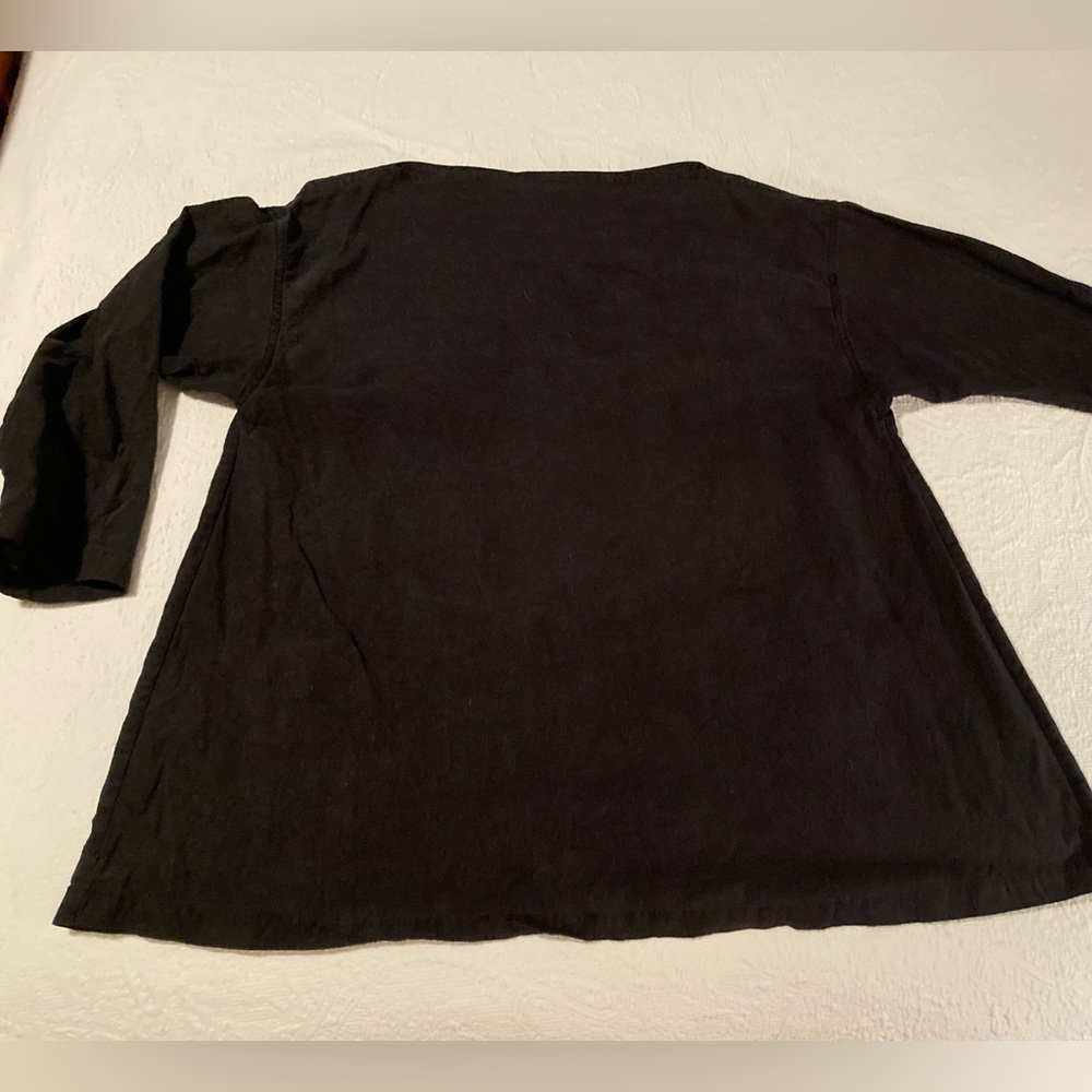 Elizabeth Suzann Black Eva Silk Top OS Long sleeves